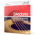 D'ADDARIO EJ39 PHOSPHOR BRONZE MEDIUM 12-STRING (12-52) струни для акустичної гітари